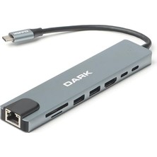 OEM USB 3,1 Type C 9 In 1 Ethernet/hdmı/tf Sd Kart Okuyucu/usb 3,0 / Kulaklık Çoklayıcı Dönüştürücü Çevirici Hub (DK-AC-U31X36)