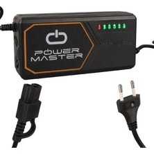 Powermaster PM-31801 60 Volt - 20 Amper Iec C15 Dişi Uçlu Kapasite Göstergeli Elektrikli Bisiklet Şarj Akü Cihazı (ADJ160-01)