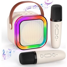 OEM Çocuklar Yetişkinler Için Mini Karaoke Makinesi, 2 Kablosuz Mikrofon ve LED Renkli Işıklarla Taşınabilir Bluetooth Karaoke Hoparlör, 4, 5, 6, 7, 8, 9, 10,11,12 Yaş ve Üzeri Kızlar/erkekler Için Ev