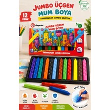Artlantis Jumbo Üçgen Mum Boya 12 Li 1 Paket Fixpoint 12 Renk Üçgen Mumboya Elleri Kirletmeyen Yıkanabilir Silinebilir Karton Kutu