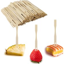 OEM 100 Paket Bambu Meze Çatalı, Meze Için Kürdan, Meyve, Kokteyl, Şarküteri Tahtası Aksesuarları Için 3,5 Inç Mini Çatal (100 Paket)