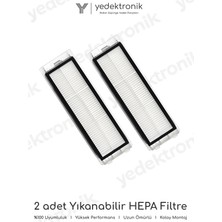 Yedektronik Roborock Qrevo Uyumlu 2'li Hepa Filtre Seti (Qrevo S,l,c Ye Uymaz!) | Yüksek Kalite