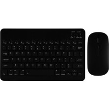 OEM Şık Tasarımlı Bluetooth Kablosuz Klavye ve Mouse Seti | Android, Ios ve Windows Uyumlu | Şarj Edilebilir, Taşınabilir ve Sessiz Tuşlu Set (Siyah)