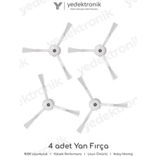 Yedektronik Roborock Qrevo Uyumlu 4'lü Yan Fırça Seti Beyaz (Qrevo S,l,c Ye Uymaz!) | Yüksek Kalite