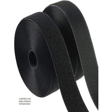 OEM 1 Metre Cırt Cırtlı Bant, Kaliteli Cırt Bant,çift Taraflı Cırt En 4cm x Boy 1mt-Siyah