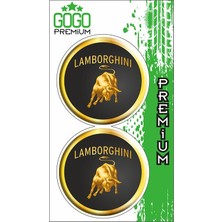 Belirtilmemiş Lamborgini Siyah Logo (5x5 Cm) Ikili Damla Etiket