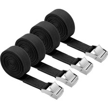 OEM 4 Adet Gergi Kayışı, Siyah, Bağlama Kayışı, 2 cm x 2 M, Ayarlanabilir Bağlama Kayışı, Bisiklet, Bagaj Paketleri, Kamp, Yük Için Sabitleme Kayışı