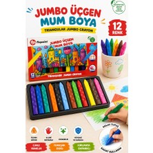 ArtMaster Jumbo Üçgen Mum Boya 12 Li 1 Paket Fixpoint 12 Renk Üçgen Mumboya Elleri Kirletmeyen Yıkanabilir Silinebilir Karton Kutu