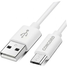 Hsc Bilişim Concord C-321 2.1A 100CM Micro USB Data ve Şarj Kablosu - Beyaz