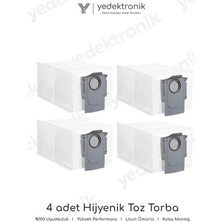 Yedektronik Roborock Qrevo Uyumlu 4'lü Toz Torbası Seti | Yüksek Kalite