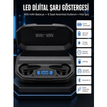 Belle Fusion Mey Ithalat® Rgb Işıklı Çift Mikrofonlu Siyah Profesyonel  Kulaklığı Kablosuz Kulakiçi