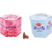 Royaleks Group 10 Adet Geri Akış Backflow Şelale Tütsü Konisi Tütsü Back Lotus Vanilla