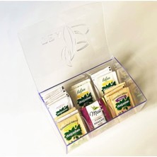OEM Şeffaf Akrilik 6 Bölmeli, Kapaklı Bitki Çay Kutusu
