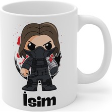 OEM Kişiye Özel Marvel Avengers Marvel Süper Kahramanlar Kupa Bardak Marvel Kupa Bardak (11 Karakter) (Winter Soldier (Kış Askeri), Beyaz)