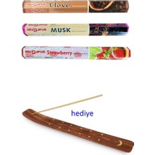Royaleks Group 3 Paket 20 Çubuklu Tütsü Musk - Clove - Strawberry - Kayık Hediyeli