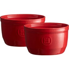 OEM Fransa'da Üretilmiştir 240 ml Ramekin (2'li Set), 4" x 2" 5", Bordo Kırmızısı