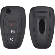 OEM Autohan Keys Ford Focus Mondeo Transit Ranger C-Max S-Max Galaxy Için Siyah Silikon Anahtar Koruma Kılıfı, 3 Tuşlu