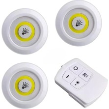OEM Uzaktan Kumandalı 3'lü LED Lamba Seti Beyaz Işık - Dolap Altı, Kiler, Mutfak ve Kablosuz Aydınlatma Için Spot Lamba