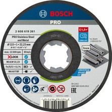 OEM Professional 10 Adet Düz Kesme Diski Standart (Inox, X-Lock, Ø115 Mm, Delik Çapı: 22,23 Mm, Kalınlık: 1 Mm), Ø 115 mm