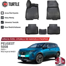 Turtle Peugeot 5008 Mhev 2025-2026 Uyumlu 3D Havuzlu Oto Paspas