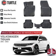 Turtle Volkswagen Tiguan (Ad/bw) 2016-2023 Uyumlu 3D Havuzlu Oto Paspas