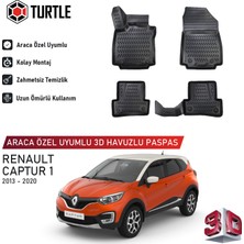 Turtle Renault Captur (J87) 2013-2019 Uyumlu 3D Havuzlu Oto Paspas