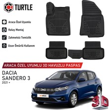 Turtle Dacia Sandero Stepway (Iıı) 2021-2026 Uyumlu 3D Havuzlu Oto Paspas