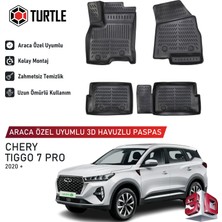Turtle Chery Tiggo 7 Pro 2020-2024 Uyumlu 3D Havuzlu Oto Paspas