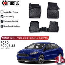 Turtle Ford Focus (Mk3.5) 2010-2015 Uyumlu 3D Havuzlu Oto Paspas