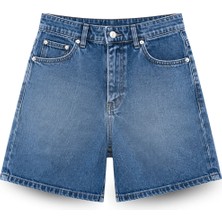 Açelya Okcu Premium Kaida Denim Midi Şort