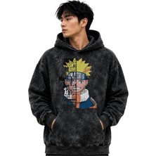 Sevbano Naruto Uzumaki Anime Baskılı Unisex Oversize Yıkamalı Premium Hoodie Sweatshirt