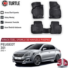 Turtle Peugeot 301 2012-2026 Uyumlu 3D Havuzlu Oto Paspas