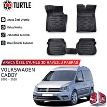 Turtle Volkswagen Caddy (Mk3) 2003-2020 Uyumlu 3D Havuzlu Oto Paspas