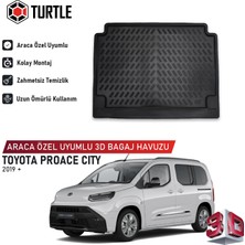Turtle Toyota Proace City 2019-2026 Uyumlu 3D Havuzlu Bagaj Havuzu