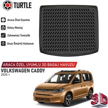 Turtle Volkswagen Caddy 2020-2026 Uyumlu 3D Havuzlu Bagaj Havuzu