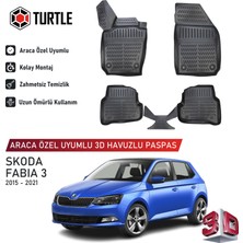 Turtle Skoda Fabia (Nj) 2015-2021 Uyumlu 3D Havuzlu Oto Paspas