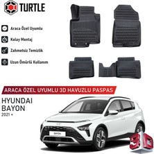 Turtle Hyundai Bayon (Bc3 Cuv) 2021-2026 Uyumlu 3D Havuzlu Oto Paspas