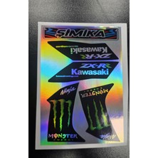 Şimika Motor Hologram 10X15 cm Kaliteli Baskı Stıcker 10 Adet Etıket Monster