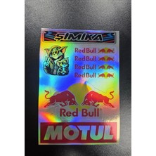 Şimika Motor Hologram 10X15 cm Kaliteli Baskı Stıcker 10 Adet Etıket Redbull