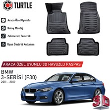 Turtle Bmw 3-Series (F30) 2012-2019 Uyumlu 3D Havuzlu Oto Paspas