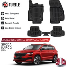 Turtle Skoda Karoq 2017-2026 Uyumlu 3D Havuzlu Oto Paspas