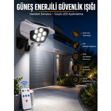 Aesco Mey Ithalat® Solar Lamba Kamera Görünümlü Duvar Lambası Dönebilen Bahçe Aydınlatması