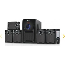 5+1 Bluetoothlu Kumandalı Multimedia Ses Sistemi Hoparlör Siyah Çoklu Bağlantı 2 Yıl Garantili