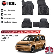 Turtle Volkswagen Caddy 2020-2026 Uyumlu 3D Havuzlu Oto Paspas
