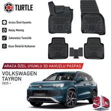 Turtle Volkswagen Tayron Mild-Hybrid (Mhev) 2025-2026 Uyumlu 3D Havuzlu Oto Paspas