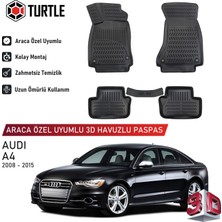 Turtle Audi A4 (B8) 2008-2015 Uyumlu 3D Havuzlu Oto Paspas