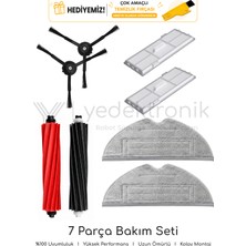 Yedektronik Roborock S8 / S8 Plus / S8 Sonic / S8 Pro Ultra Uyumlu 7 Parça Bakım Seti (Gri Mop Bezli) | Yüksek Kalite