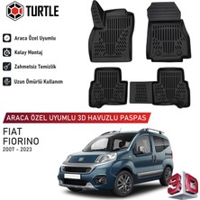 Turtle Fiat Fiorino 2008-2026 Uyumlu 3D Havuzlu Oto Paspas