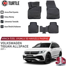 Turtle Volkswagen Tiguan Allspace (Ad/bw) 2018-2023 Uyumlu 3D Havuzlu Oto Paspas