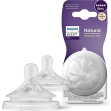 Philips Avent Avent Doğal Tepkili 2'li Biberon Emziği, 5 Numara, 6+ Ay